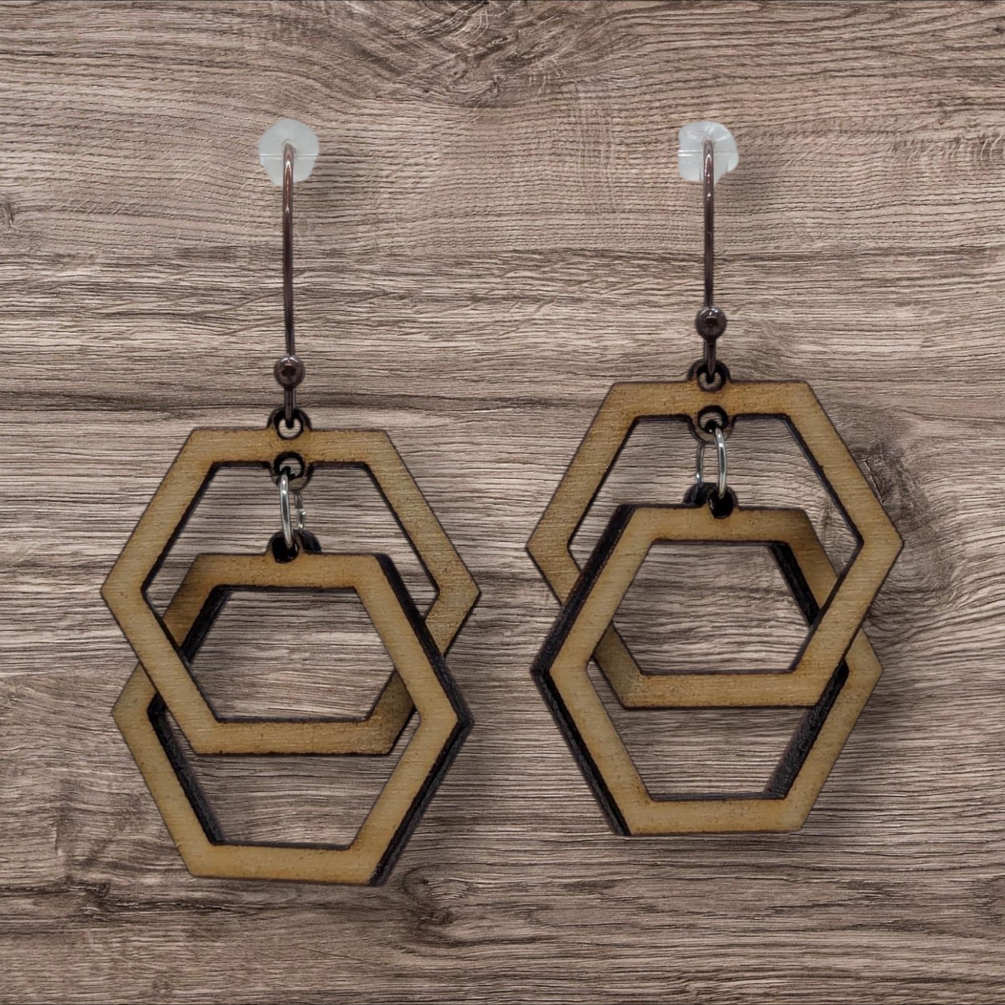 Hexagon Signature Dangle Earrings | Modern Drop Earrings | Geometric Jewelry | Lightweight Everyday Earrings for Her